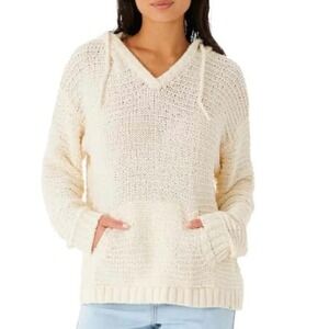 Rip Curl Classic Surf Poncho Bone Cream Knit Hooded Sweater XXS New